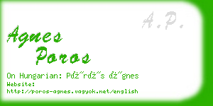 agnes poros business card